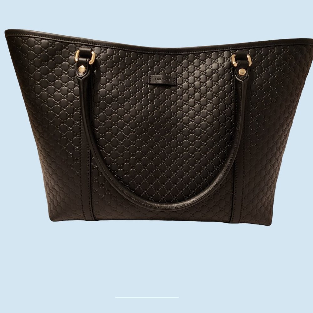 ** SOLD ** Gucci Microguccissima Black Leather Medium Tote, NWOT